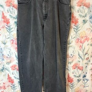 Vintage Men's Dark Gray Washed Jeans - Classic Casual Fit
